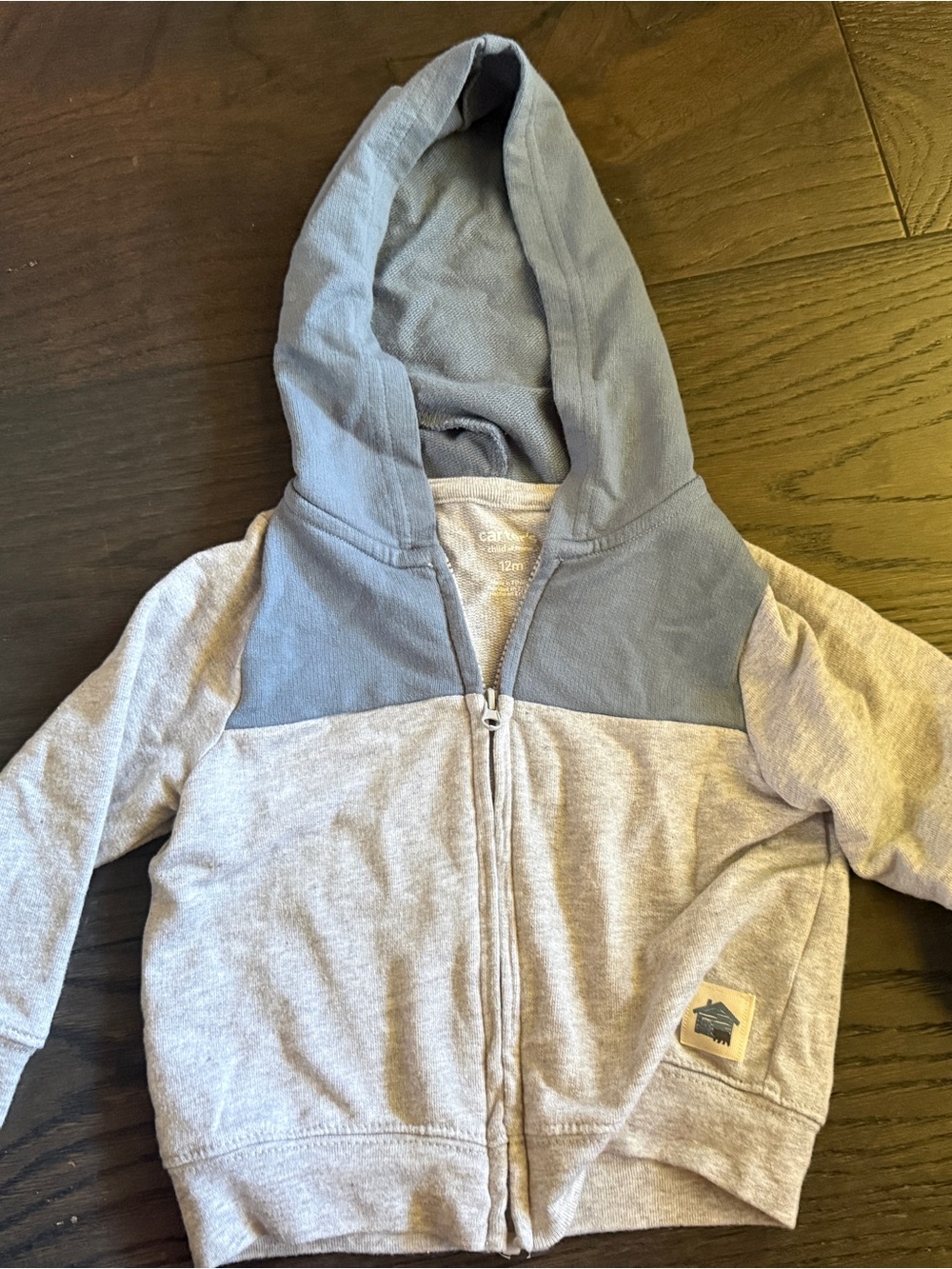 Carter's Grey & Blue Zip-Up Hoodie for Babies
